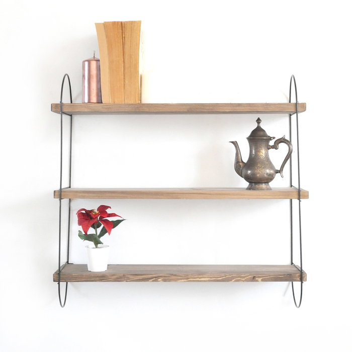 Hanah Home Wr041 Estantería Decorativa de Madera y Metal Nogal y Negro Hanah Home Wr041 Estantería Decorativa de Madera y Metal Nogal y Negro